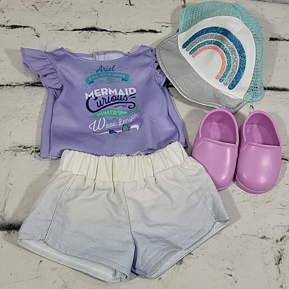 Our Generation Doll Clothes Lot Summer Play Shorts Shoes Top Ball Cap Read
